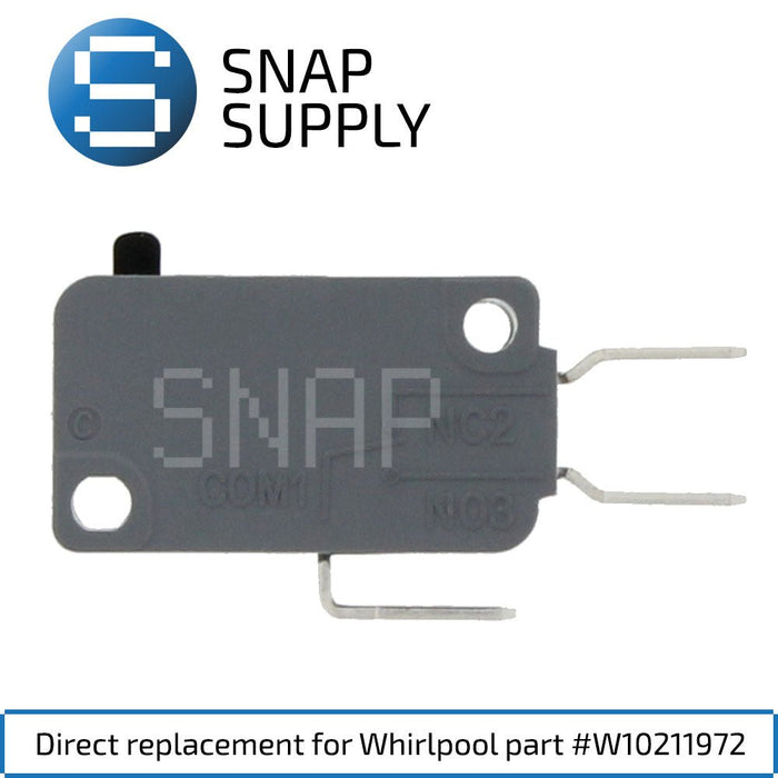 Replacement Microwave Door Switch for SNAP Supply W10211972 - Snap Supply