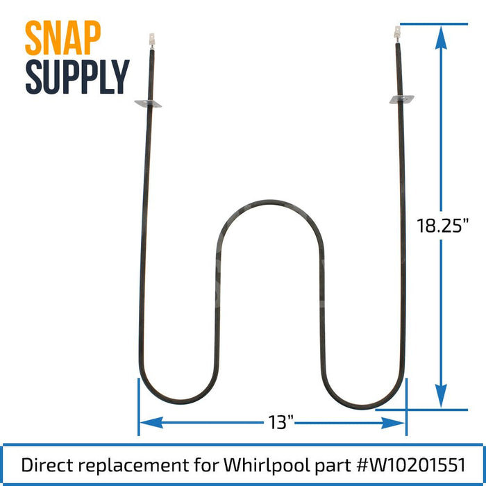 W10201551 Broil Element for Whirlpool - Snap Supply--Broil Element-Retail-