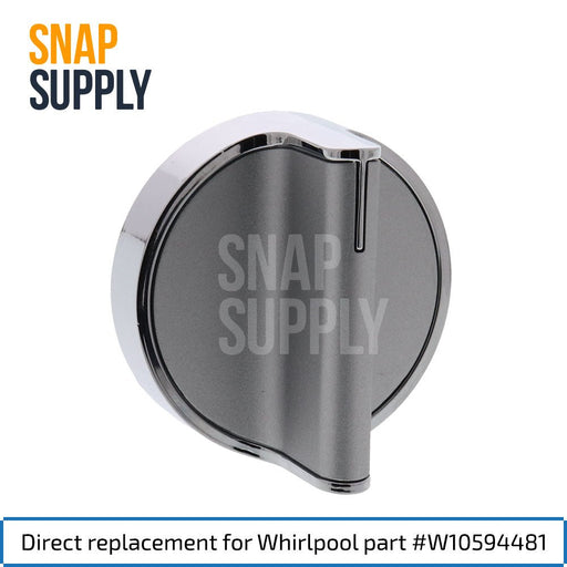 W10594481 Knob for Whirlpool - Snap Supply--Knob-Oven-Retail
