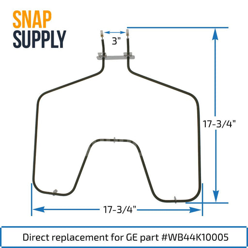 WB44K10005 Bake Element for GE - Snap Supply--Bake Element-Oven-Retail